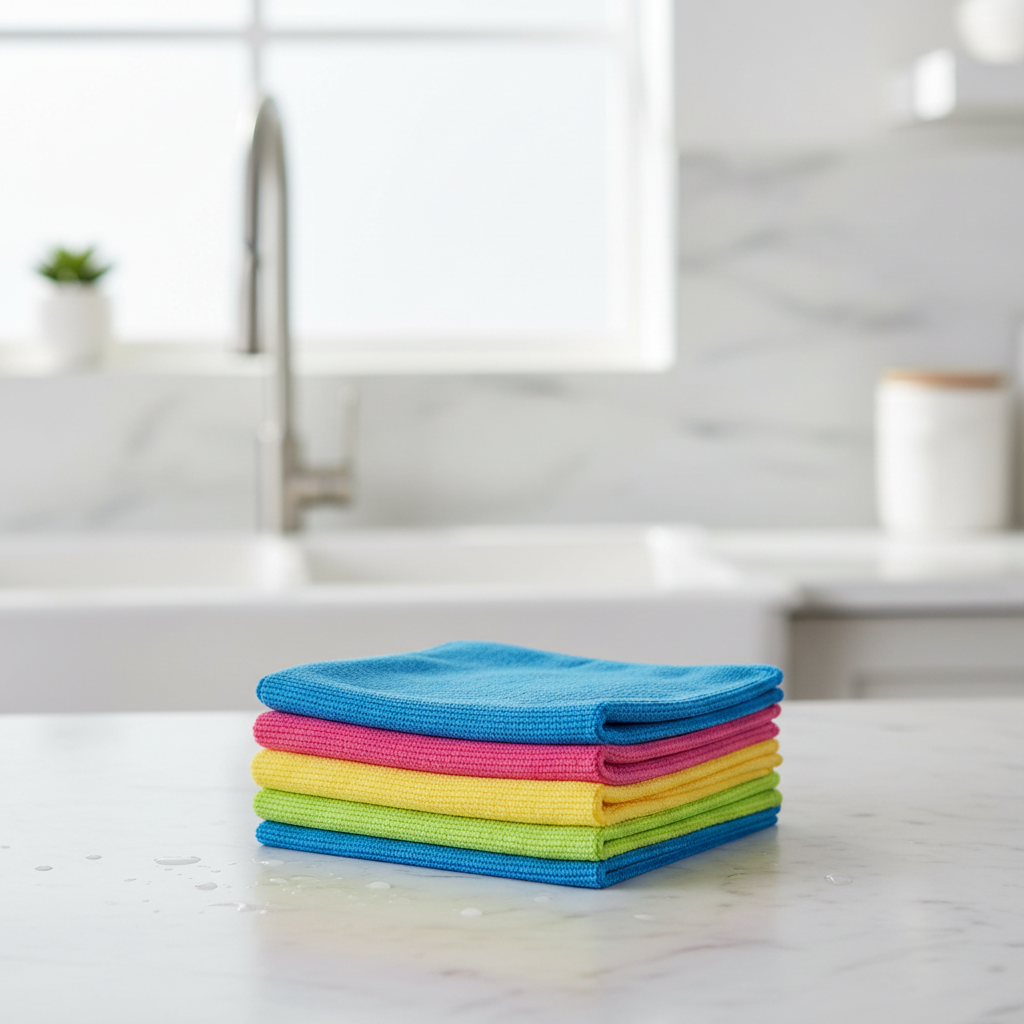 Chiffons microfibre empilés